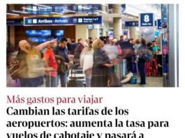 ¿GOLPE DE GRACIA AL TURISMO?: AUMENTAN 143% LAS TASAS AEREAS INTERNAS Y VIAJAR POR ARGENTINA SE VUELVE MAS CARO